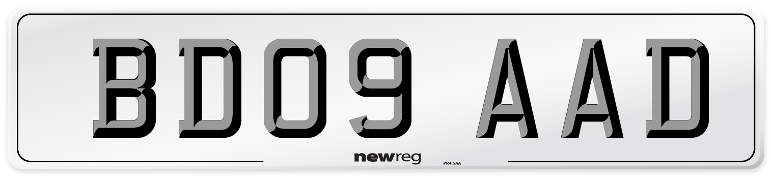 BD09 AAD Number Plate from New Reg